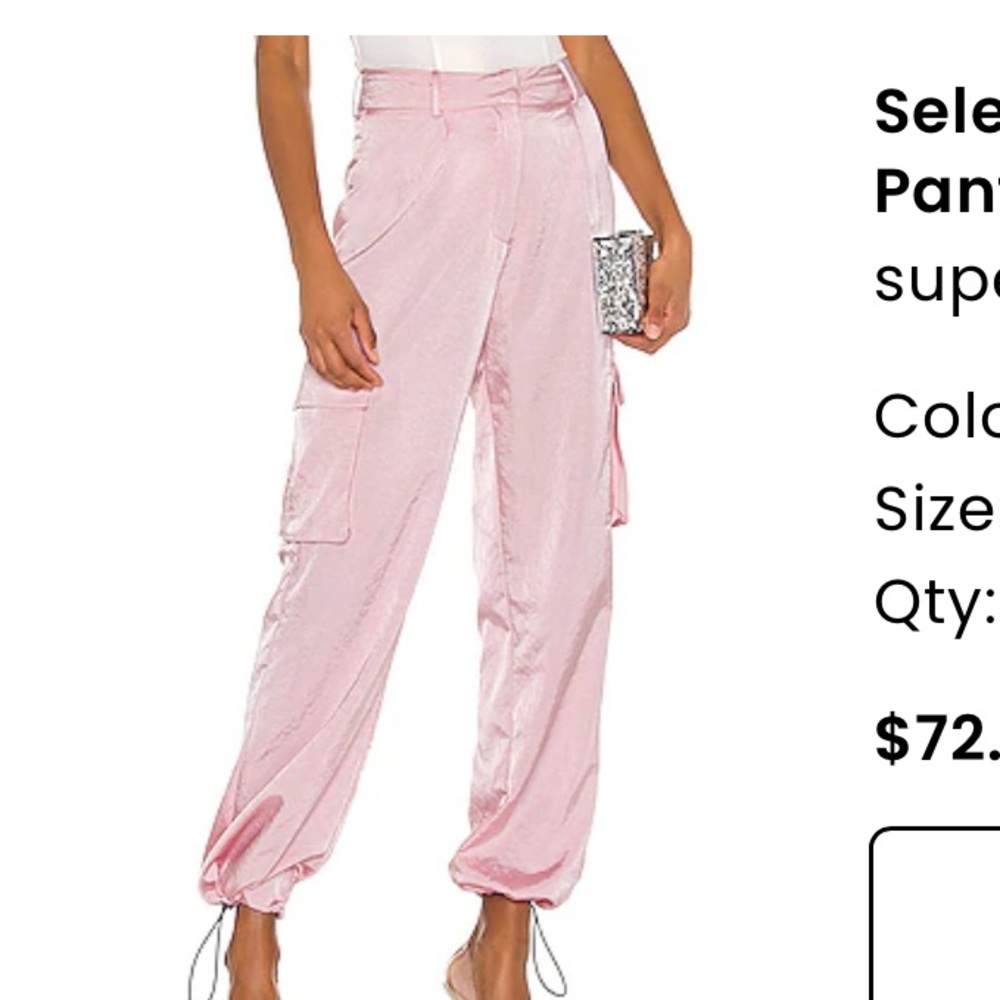 Super down pink silk joggers